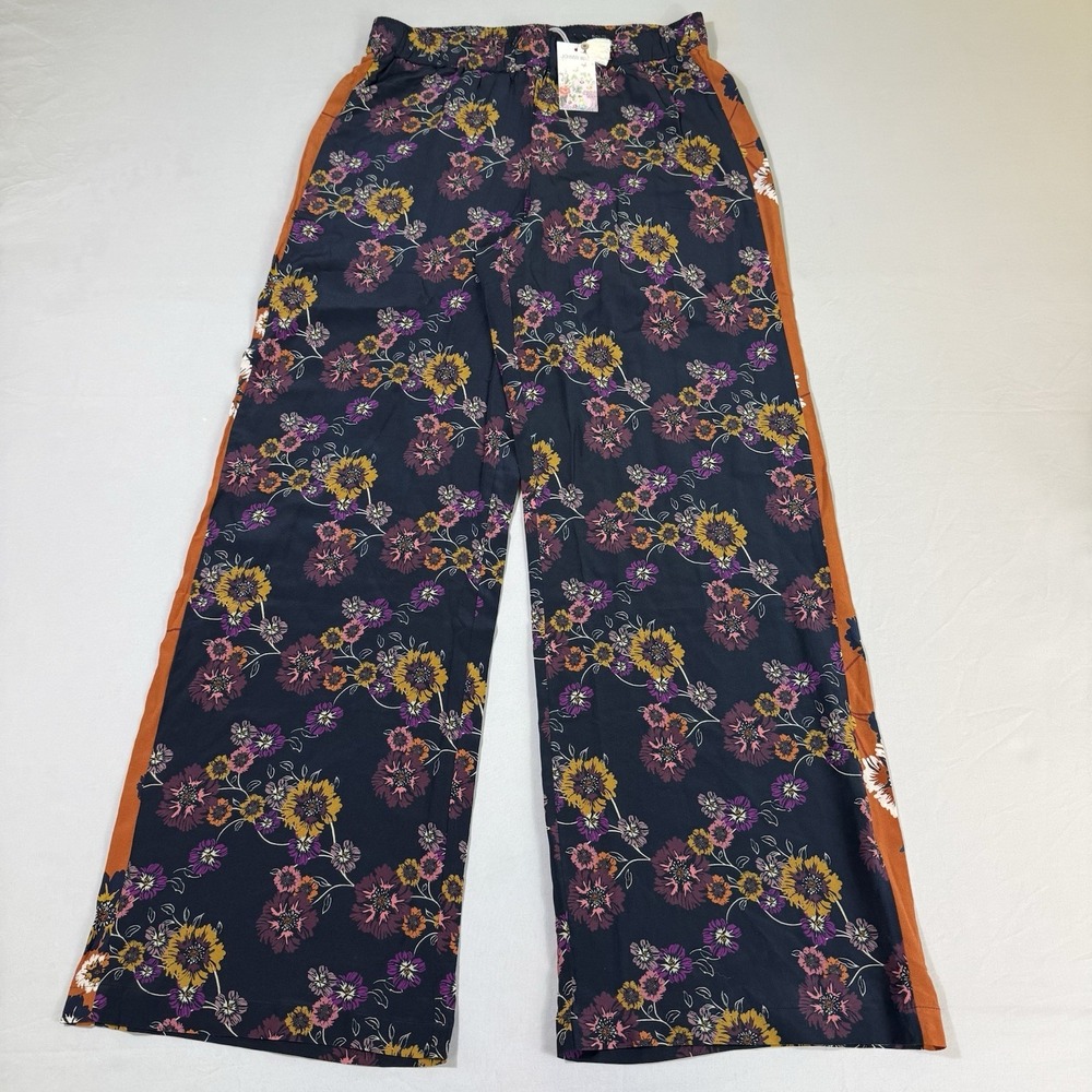 Johnny Was Workshop 100% Silk Palazzo Pants Womens Sz S Boho Wide Leg Floral NWT
